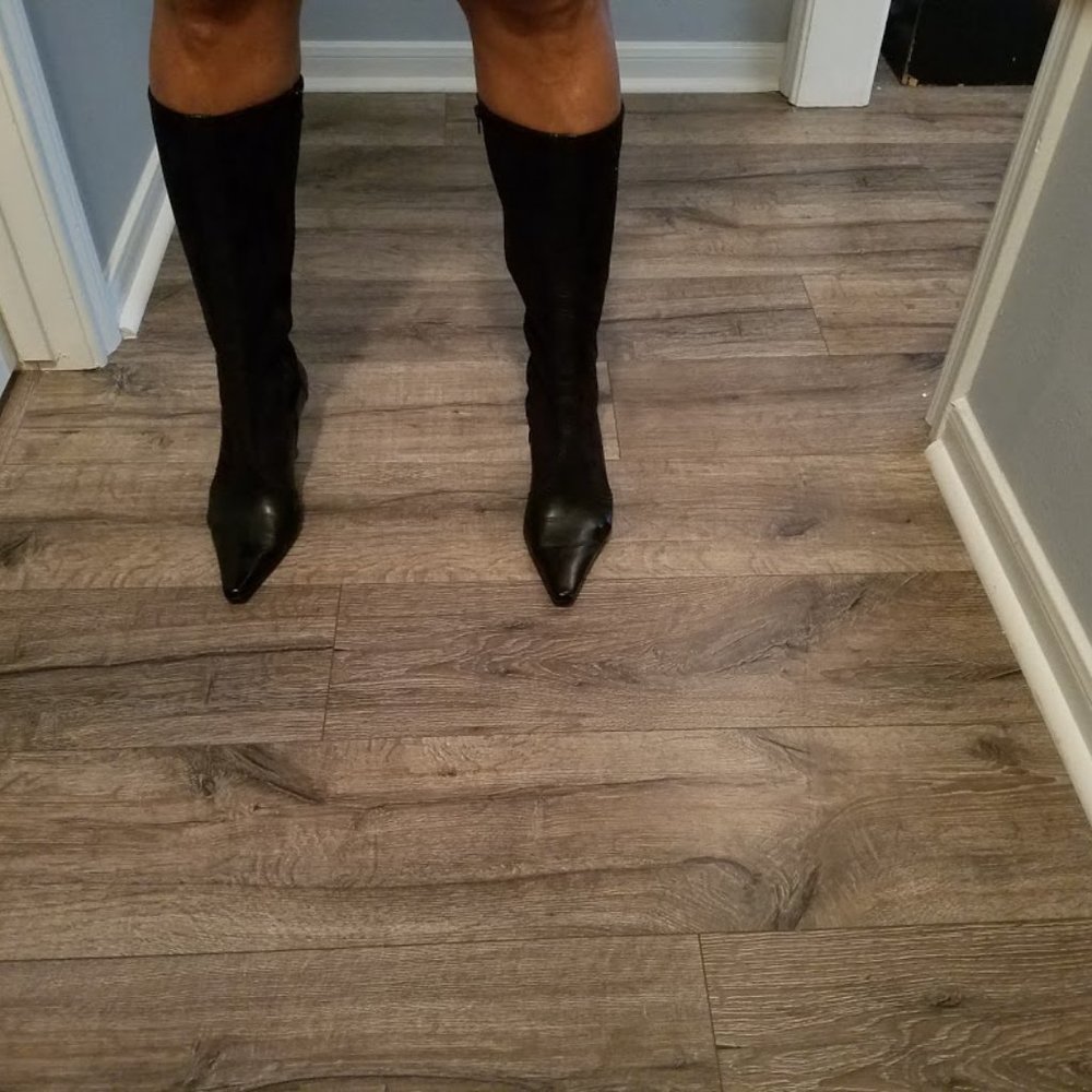 MIDNIGHT NAVY LEATHER/SUEDE BOOTS